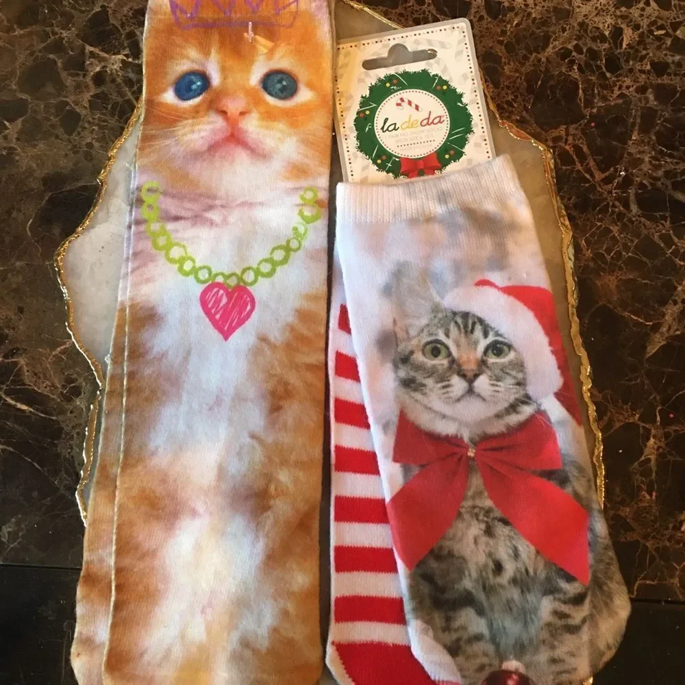 🐈‍⬛ - 🎃 CAT SOCKS! So cute 2 pairs!